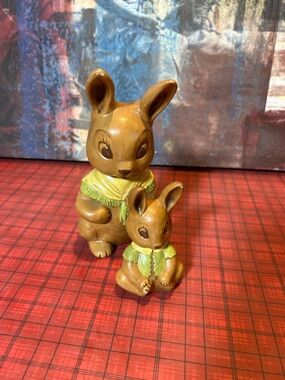 Vintage Rabbit Figurine Ceramic Bunny Set EASTER